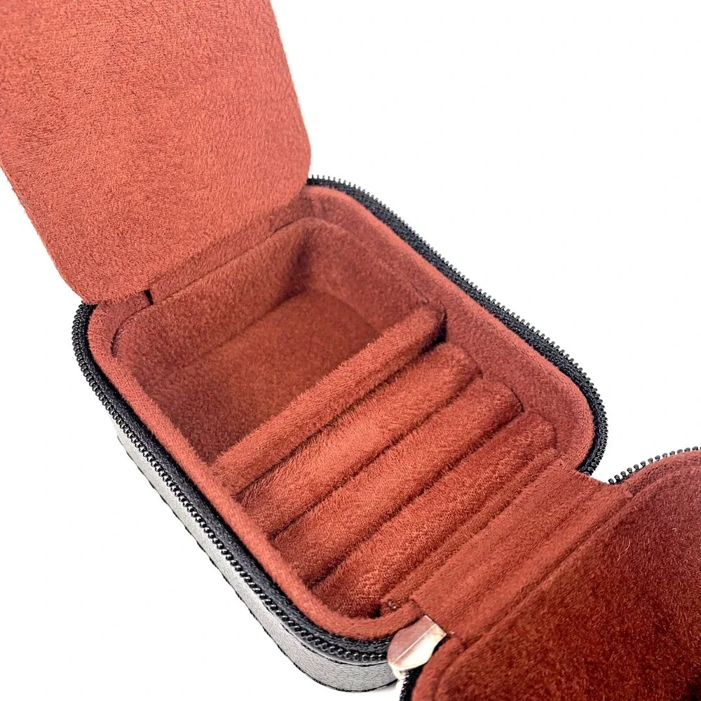 Rothwell 1 Watch & Jewelry Travel‎ Case (BLACK / RUST) Sturdy